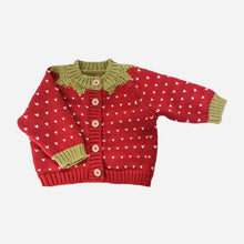 Load image into Gallery viewer, The Blueberry Hill Strawberry Cardigan – 100% Cotton Baby &amp; Toddler Sweater
