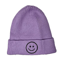 Load image into Gallery viewer, Smiley Face Knit Beanie – Fun &amp; Stretchy for Kids &amp; Teens
