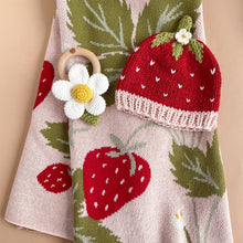 Load image into Gallery viewer, The Blueberry Hill Addie Strawberry Beanie – 100% Cotton Baby Hat
