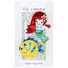 Load image into Gallery viewer, Lily and Momo Mermaid and Fishie Hair Clips- Yellow and Red 👉 ONLINE ONLY
