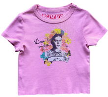 Load image into Gallery viewer, Frida Kahlo Viva Cropped Fitted Tee
