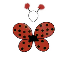 Load image into Gallery viewer, Great Pretenders Ladybug Wings &amp; Headband
