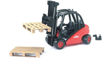 Load image into Gallery viewer, Bruder Linde H30D Forklift With 2 Pallets
