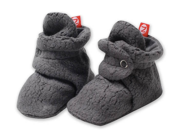 Zutano Cozie Fleece Baby Bootie Gray Size 6m