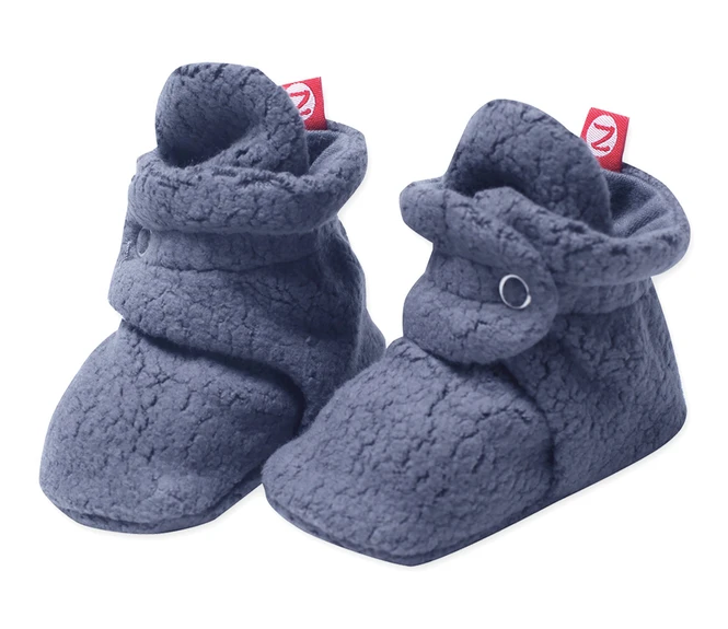 Zutano Cozie Fleece Baby Bootie Denim Navy Size 6m