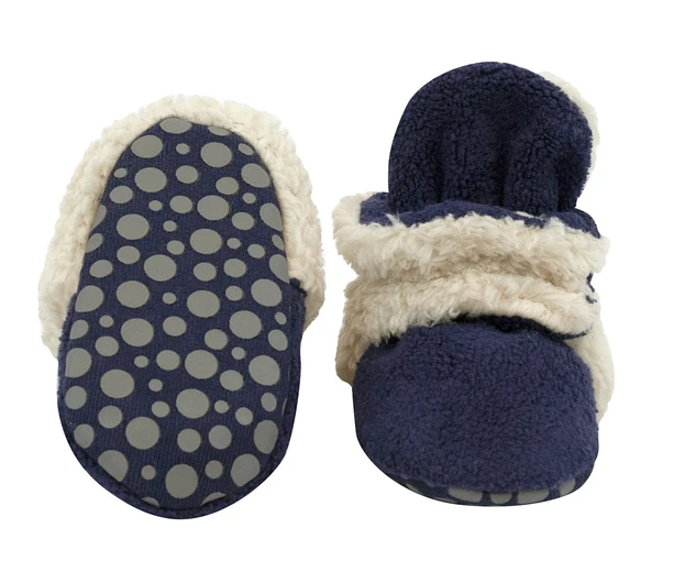 Zutano Cozie Furry Gripper Baby Bootie True Navy