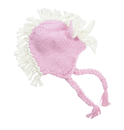 The Blueberry Hill Ella Unicorn Knit Hat Pink & White Size 3-12 Months