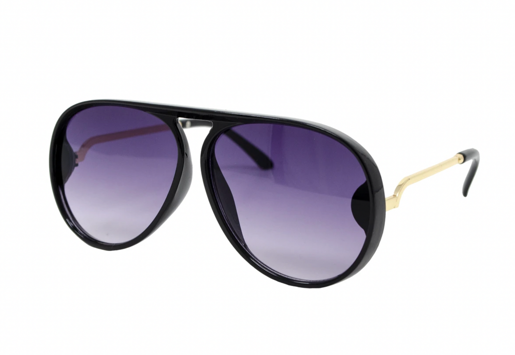 Zomi Gems Black Gold Aviator Sunglasses