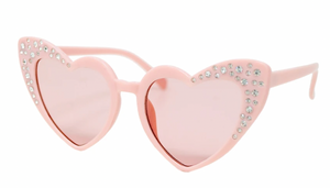 Zomi Gems Pink Crystal Heart Sunglasses