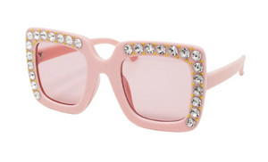 Zomi Gems Pink Square Crystal Sunglasses