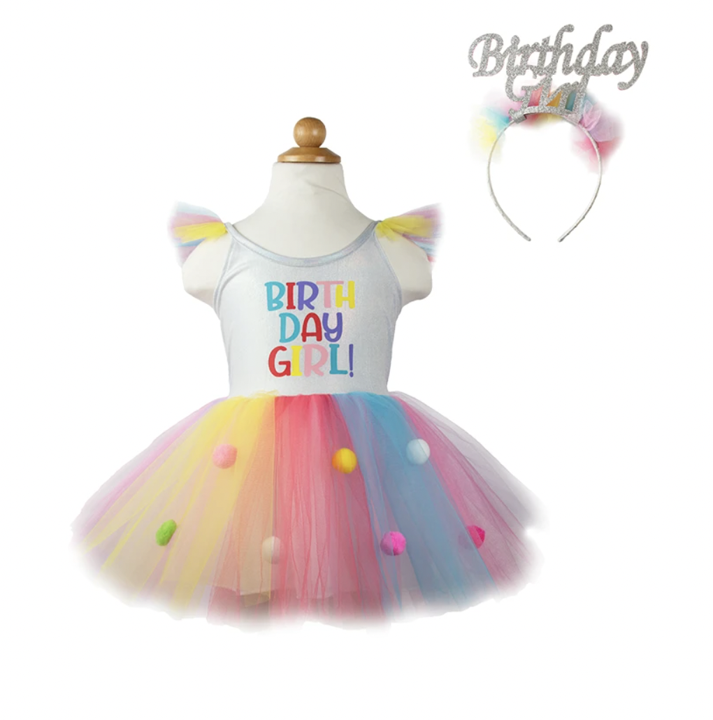 Great Pretenders Birthday Girl Dress With Headband Size 4-5 Years