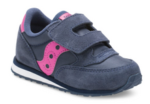 Laden Sie das Bild in den Galerie-Viewer, Saucony Jazz Hook &amp; Loop Navy Pink Kleinkinder-Sneaker
