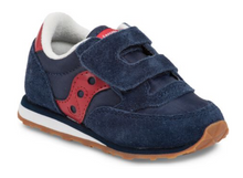 Load image into Gallery viewer, Saucony Jazz Hook &amp; Loop Sneaker Navy/Red
