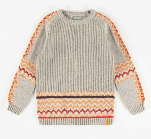 Souris Mini Crewneck Knit Sweater Multi Brown Size 8 Years