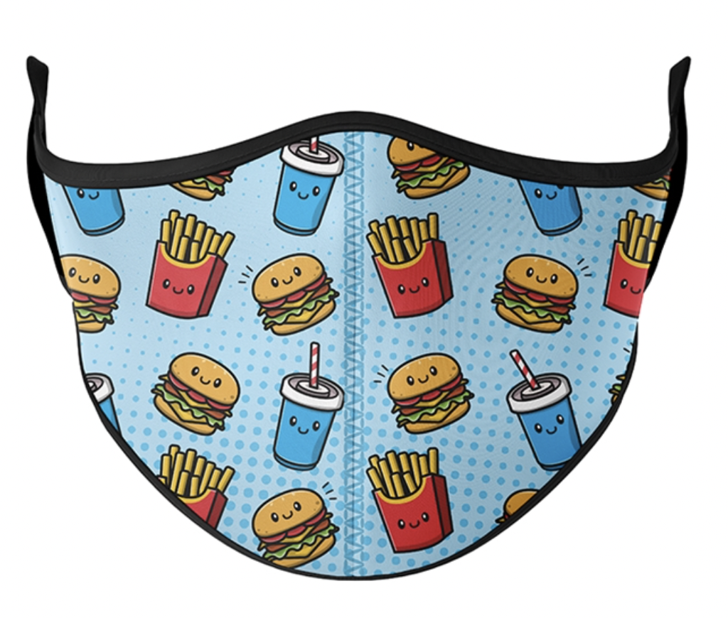 Top Trenz Fast Food Face Mask Size 3-7 Years