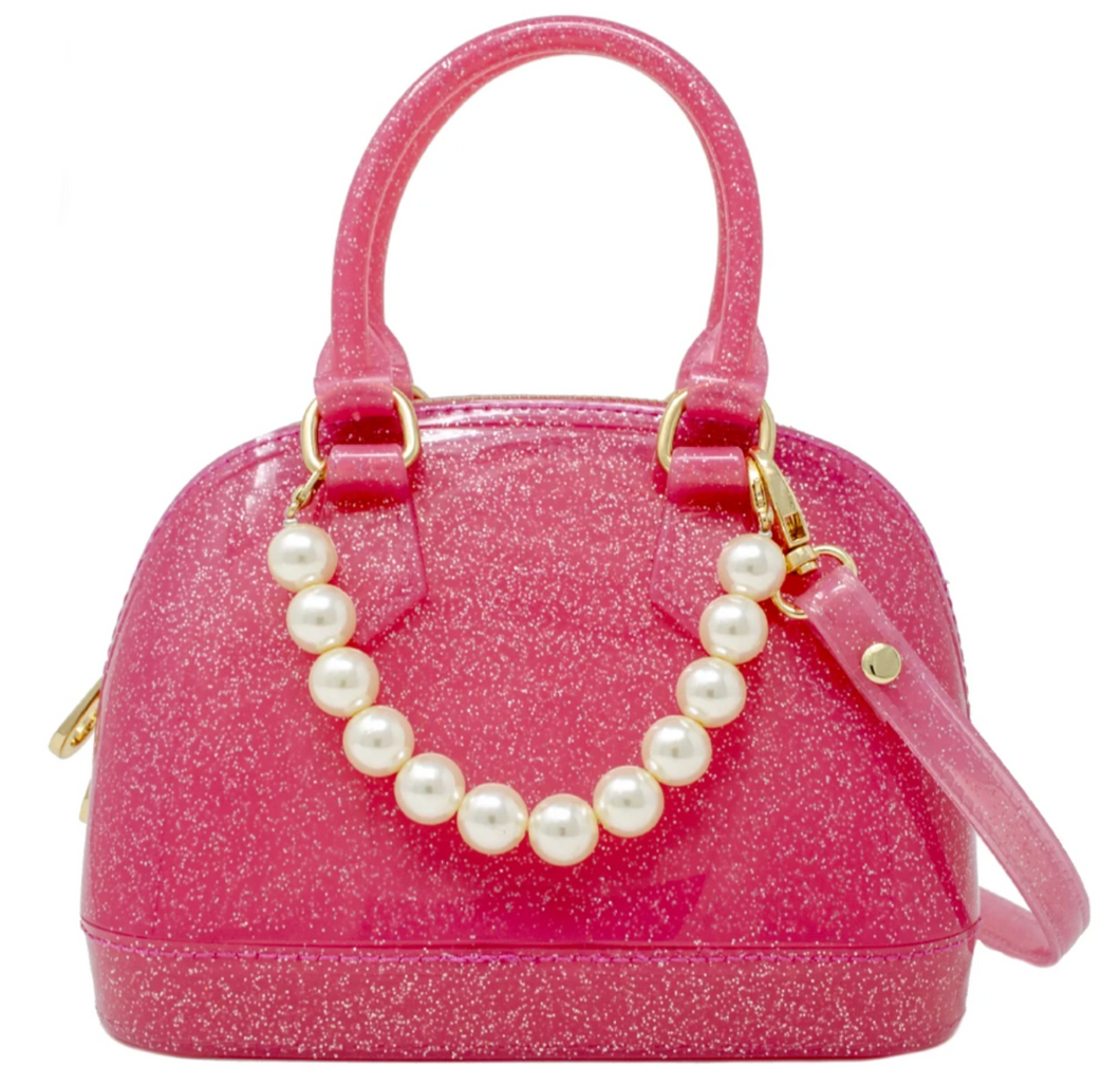 Zomi Gems Jelly Bowling Crossbody Bag Sparkle Hot Pink