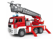 Load image into Gallery viewer, Bruder MAN TGA Fire Engine With Ladder Water Pump and Light/Sound Module 02771
