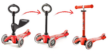 Load image into Gallery viewer, Micro Kickboard Mini 3 In 1 Deluxe Scooter Red 1-5yrs
