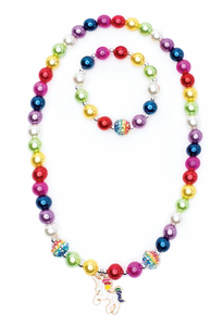 Great Pretenders Gumball Rainbow Necklace & Bracelet Set