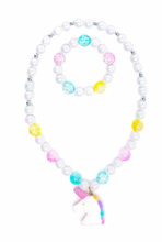 Load image into Gallery viewer, Great Pretenders White Unicorn Necklace and Bracelet Set
