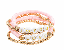 Load image into Gallery viewer, Great Pretenders Pink Love Bracelet 4pc

