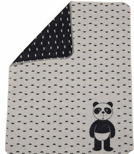 David Fussenegger Baby Blanket Panda In Diaper Off White/Black