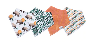 Copper Pearl Baby Bandana Bibs Set Bison (4 Pack)