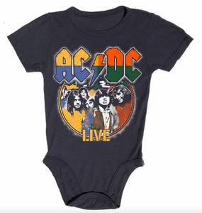 Rowdy Sprout ACDC Onesie Off Black