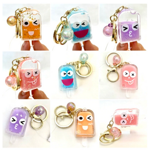 Popsicle Face Emoji Key Charm