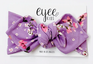 Eyee Kids Top  Knot Headband Lavender Floral Size 6m+