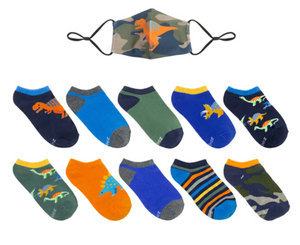 Robeez Camo Dinos 10-Pack Kids Socks With Mask