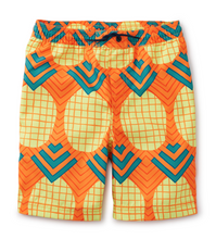 Load image into Gallery viewer, Tea Collection Full-Length Swim Trunk Wax Print Pineapple In Orange

