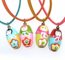 Load image into Gallery viewer, Peppercorn Kids Necklace Babushka Doll Charm Pink
