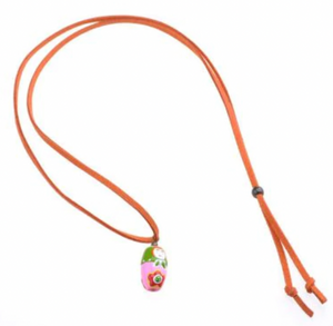 Peppercorn Kids Necklace Babushka Doll Charm Orange