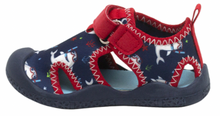 Load image into Gallery viewer, Robeez Shark Bite Water Shoes Navy Size 10 Toddler
