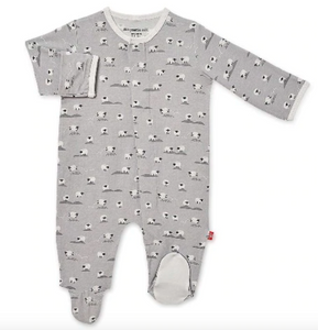Magnetic Me Baa Baa Baby Modal Magnetic Footie Gray Size 3-6m