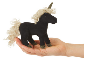 Folkmanis Mini Black Unicorn Puppet