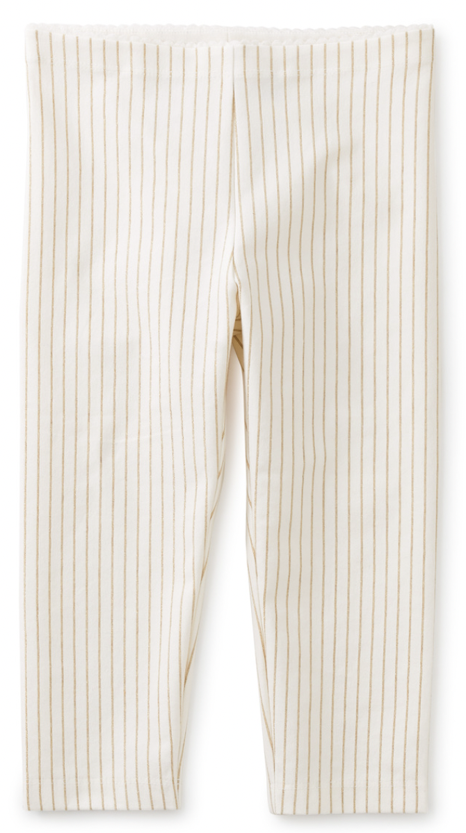 Tea Collection Sparkle Stripe Capri Leggings Chalk Size 7 Years
