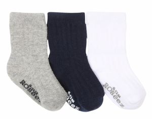 Robeez Basic Socks 3-Pack Grey