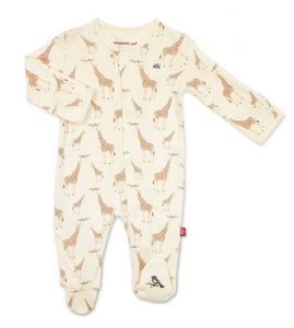 Magnetic Me Cream Jolie Giraffe Organic Cotton Magnetic Footie