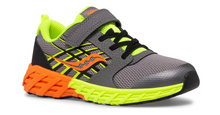 Load image into Gallery viewer, Saucony Wind A/C 2.0 Grey/Citron/Orange (RUNS A HALF SIZE SMALL) Size 10.5W Toddler
