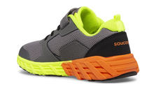 Load image into Gallery viewer, Saucony Wind A/C 2.0 Grey/Citron/Orange (RUNS A HALF SIZE SMALL) Size 10.5W Toddler
