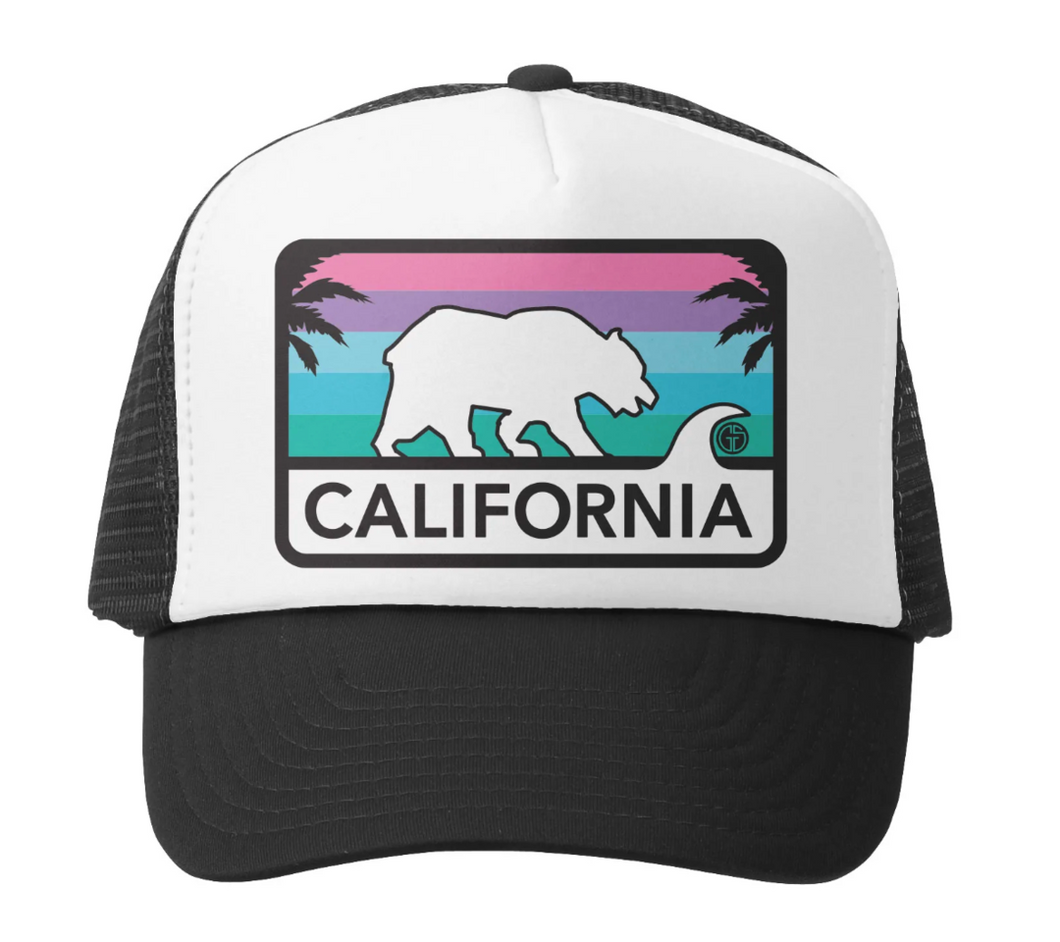 California License Plate Black/White Trucker Ages 5+