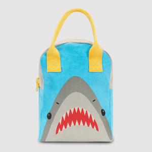 Fluf Zipper Lunch Bag Organic Shark