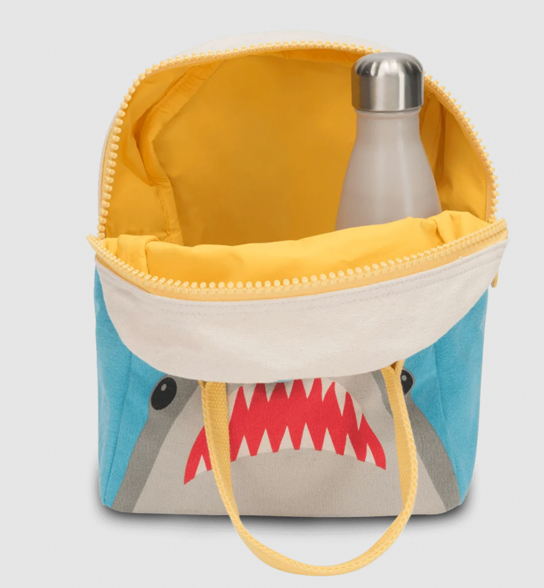 Fluf Zipper Lunch Bag Organic Shark