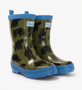 Hatley Wild Bears Shiny Rain Boots Size 12