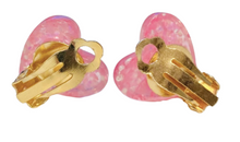 Load image into Gallery viewer, Great  Pretenders Boutique Glitter Hearts Clip On Earrings
