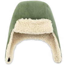 Load image into Gallery viewer, Zutano Cozie Fleece Furry Trapper Hat Olive Size 2T
