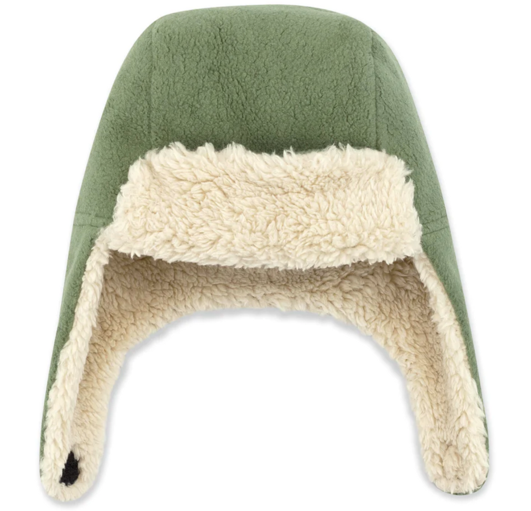Zutano Cozie Fleece Furry Trapper Hat Olive