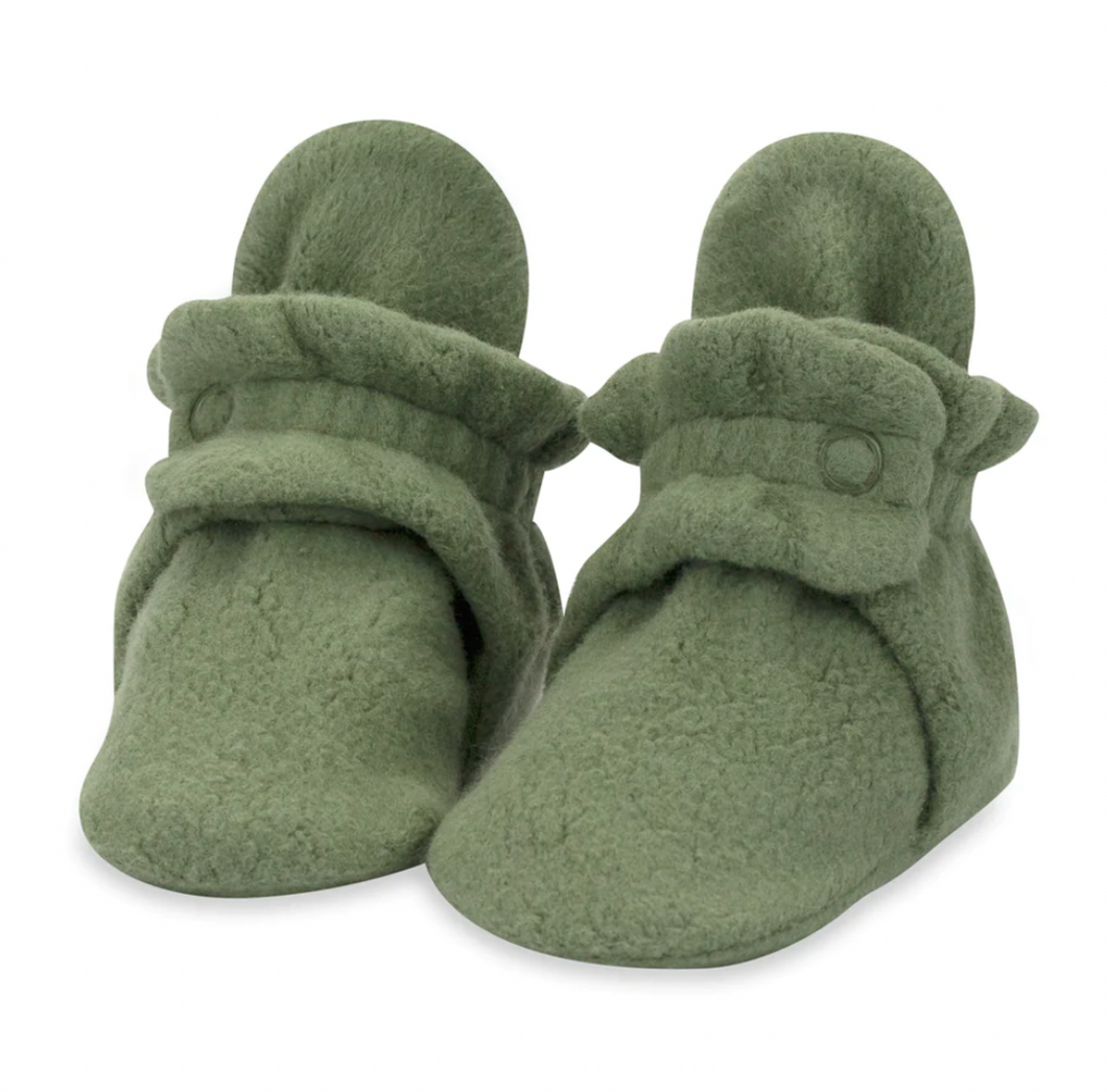 Zutano Cozie Fleece Bootie Olive Size 6m